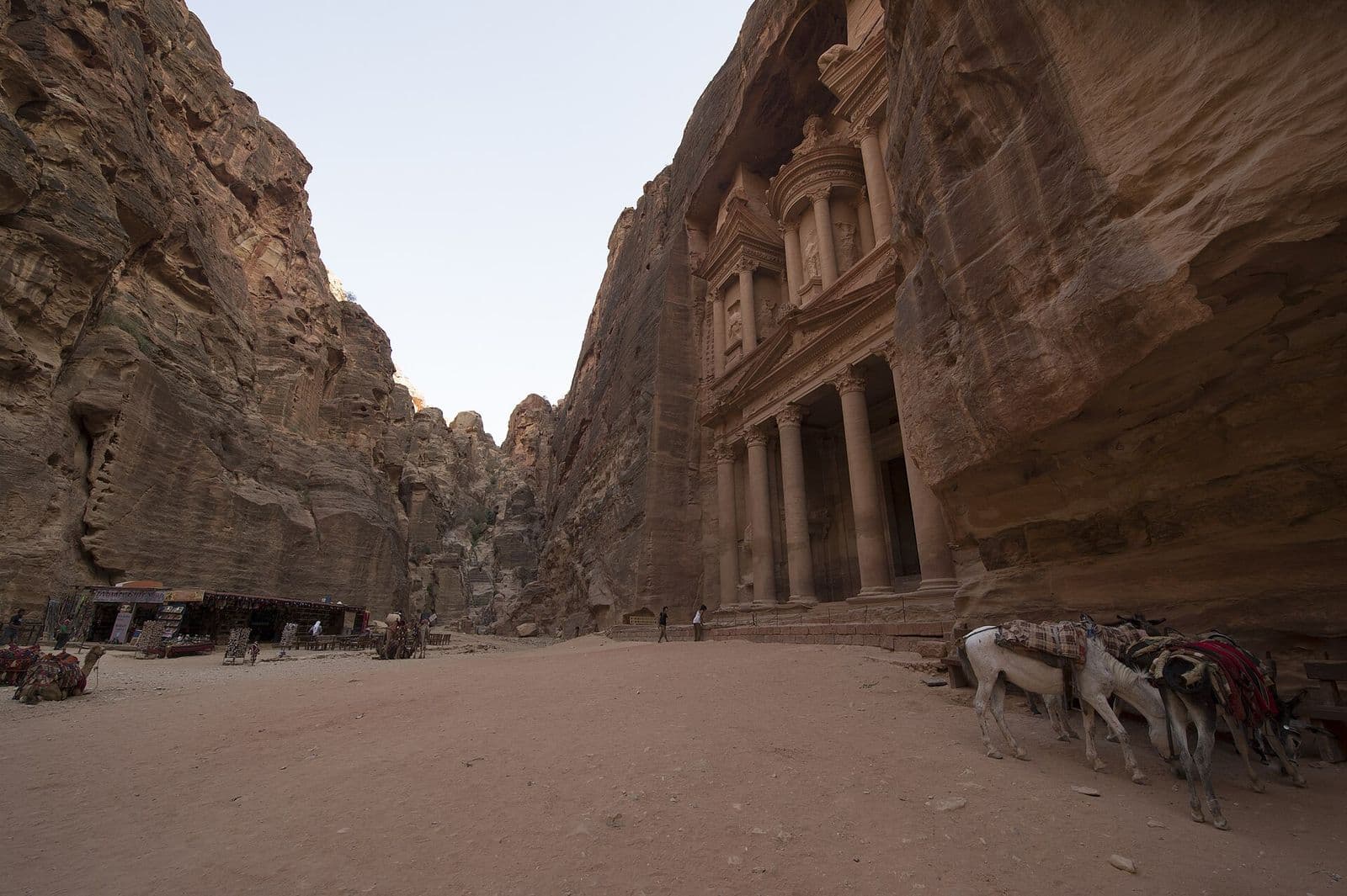 The Treasury at Petra seen at the end of the Siq canyon